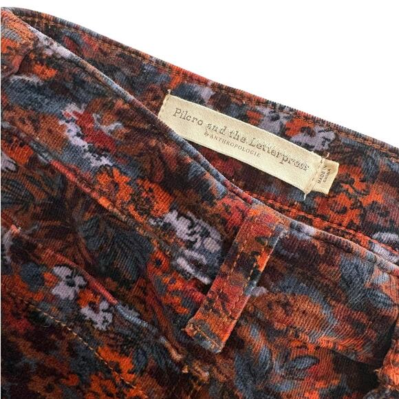 Pilcro Velvet Multicolor Floral Skinny Pants Anthropologie Women’s 4 / 27 - Picture 12 of 13
